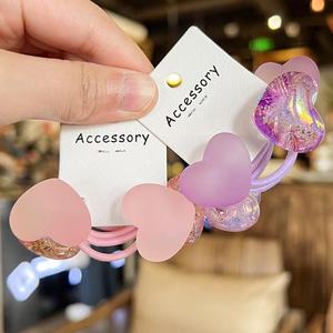 Personalizzato coreano semplice dolce 2 pz/set elastici per capelli per bambini opachi cuore rosa perline di plastica per bambini cravatte per capelli <span class=keywords><strong>accessori</strong></span> per capelli - Product Image 5