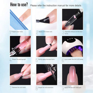 Kit de <span class=keywords><strong>Polygel</strong></span> pour Ongles avec Lampe UV LED, Kit d'Extension d'Ongles avec Base et Top Coat, <span class=keywords><strong>Solution</strong></span> Anti-Glissement, Ensemble de Polygels pour Ongles - Product Image 2