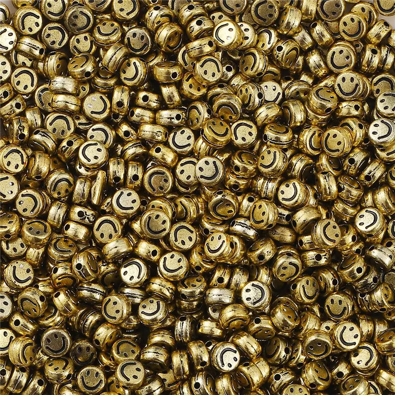 Neue ankunft fabrik 100 teile/paket acryl perle hohe qualität 7mm bunte smiley perlen diy perlen material