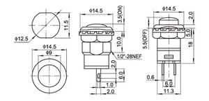 Push Switch DS-427 / 428 Round <b>Button</b> Switch 12mm Non Lock Self Reset Lock Point Switch <b>Button</b> - Product Image 6
