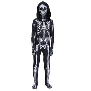 ชุดจั๊มสูทฮาโลวีนใส่ได้ทั้งชายและหญิง JCDR-006เครื่องแต่งกายโครงกระดูกสีขาวและดำน่ากลัวซอมบี้ - Product Image 3