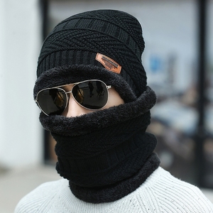 Conjunto de Gorro y Bufanda de <span class=keywords><strong>Invierno</strong></span> para <span class=keywords><strong>Hombre</strong></span> y Mujer, Gorro de Punto Cálido, Gorro de <span class=keywords><strong>Invierno</strong></span> con Forro Polar Grueso, Calentador de Cuello - Product Image 3