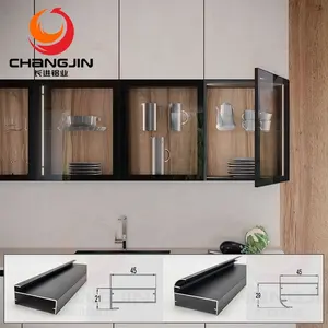 6063 t5 alüminyum mutfak dolabı dolap çerçeveli cam kapı profili