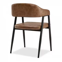 JP Meubles de magasin de café en gros bon marché Fauteuil en cuir PU Chaise de salle à manger Chaises et tables de restaurant d'intérieur