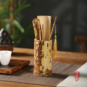 Bamboo <b>Tea</b> <b>Set</b> Spotted Bamboo Cylinder Traditional Chinese Kung Fu <b>Tea</b> Accessories - Product Image 1