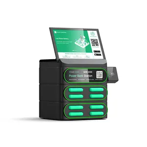 Met Ademhalingslicht 8 Slots Stapelmachine Commerciële Mobiele Laadstation Kiosk Verhuur Power Bank Station Gedeeld