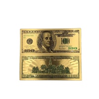 Billet de banque à collectionner en feuille d'or 24 carats métal peint billet de banque USD 100 Bill fausse technique de médaille