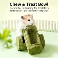 Friandises pour Hamsters, Nourriture pour Hamsters, Bol de Friandises à Mâcher Naturelles à Base d'Herbe et de Céréales pour Hamsters, Hamsters Syriens et Nains, Jouet à Mâcher, Personnalisable