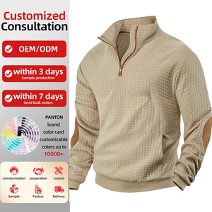 <span class=keywords><strong>Felpa</strong></span> da Golf Personalizzata da Uomo <span class=keywords><strong>con</strong></span> <span class=keywords><strong>Zip</strong></span> a un Quarto, Maniche Lunghe, Collo Alto, Tinta Unita, Stile Casual - Product Image 1