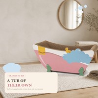 Griffoir pour chat en carton en forme de baignoire, motif canard en caoutchouc et nuage, design lit pour chats d'intérieur, vente en gros, direct usine