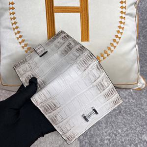 Premium Crocodile Skin Bifold Wallet | Custom Logo Short Purse for Business <b>Gifts</b> & Corporate Gifting - Product Image 2