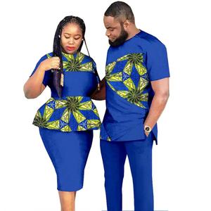 Tenues en coton pour couples africains, pour hommes et femmes, pour mariage, fête, ensembles de mode imprimés Ankara <span class=keywords><strong>Wax</strong></span>, vêtements printemps/été/automne - Product Image 4