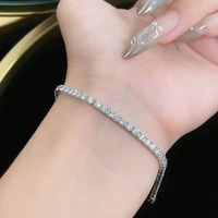 Bracciale Tennis da Donna in Oro Bianco 18K con Diamanti Coltivati in Laboratorio, Taglio Brillante Rotondo, Stile Fashion Channel, Gioielli di Lusso all'Ingrosso
