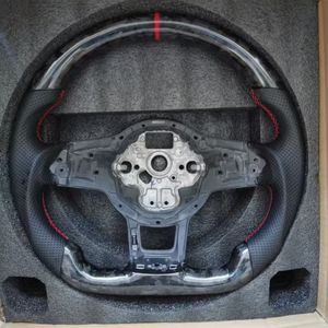 Volante de fibra de carbono mejorado para Volkswagen <span class=keywords><strong>Golf</strong></span> MK8 R GTI <span class=keywords><strong>GTD</strong></span> Tiguan con paletas de cambio 2019 2020 2021 <span class=keywords><strong>2022</strong></span> 2023 2024 - Product Image 4