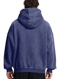 OEM Custom <strong>Men's</strong> Double Zip up <strong>Hoodie</strong> Oversized Acid Wash Hoodies Heavyweight Fleece Cotton Zipper Vintage <strong>Purple</strong> <strong>Hoodie</strong> for <strong>Man</strong> - Product Image 3