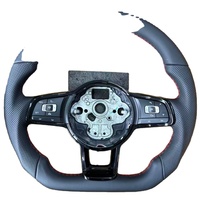 Volant en cuir intégral R Line pour VW Volkswagen Golf 5 6 7 7.5 R MK5 MK6 MK7 MK7.5 GTI Polo Passat CC