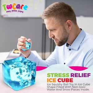 Jouet sensoriel anti-anxiété en forme de cube, à remontée lente, avec des flocons de neige à l'intérieur, pour calmer les enfants et les adultes - Product Image 5