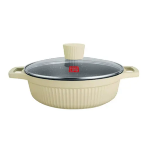 <span class=keywords><strong>Set</strong></span> di Pentole Moderne Antiaderenti di Alta Qualità con Rivestimento in Marmo Metallico 20/24/28/32 cm Casseruole Pentola Bassa per Zuppa Lavabile in Lavastoviglie - Product Image 3