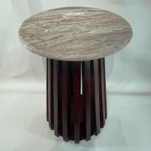 Table d'appoint en marbre cannelé Royal, pièce maîtresse qui allie le luxe intemporel, prix de gros, collection - Product Image 3