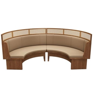 Muebles de ratán Vintage para restaurante, cuero gris, largo, esquina en U, banco de asiento para exterior, hogar, Bar, comedor, cafeterías - Product Image 6