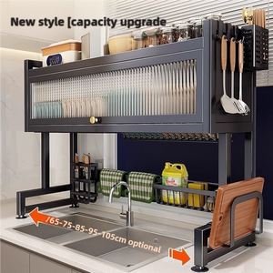 Estante de almacenamiento de cocina de Metal de hierro multifuncional Desagüe del fregadero y gabinete de piscina de encimera con uso de vajilla - Product Image 6