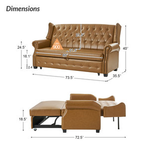Sofá Cama Esquinero Moderno en Forma de L, Convertible, de Tela, con Almacenamiento, Plegable, para Sala de Estar y Dormitorio - Product Image 5