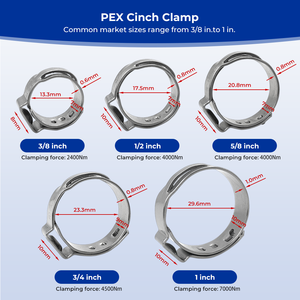 Colliers de serrage à oreille unique en acier inoxydable pour tuyaux <span class=keywords><strong>PEX</strong></span> - Product Image 4