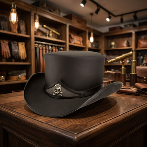 Nautical Supply Customized Genuine Leather Cowboy Hat 100% Leather Pirate Logo Fashion Durable Unisex Beach Casual for Four - Product Image 1