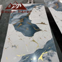 Lámina de Plástico Alto Brillo Wayon Tipo Losa de Mármol para Pared, Losa de Mármol para Decoración de Interiores PVC a Precio de Fábrica