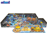 Miland OEM ODM Ensemble de toboggans et filet d'escalade pour aire de jeux intérieure de 4000 m², pour centres de villégiature et clubs pour enfants, couleur personnalisable, 1 à 300 enfants