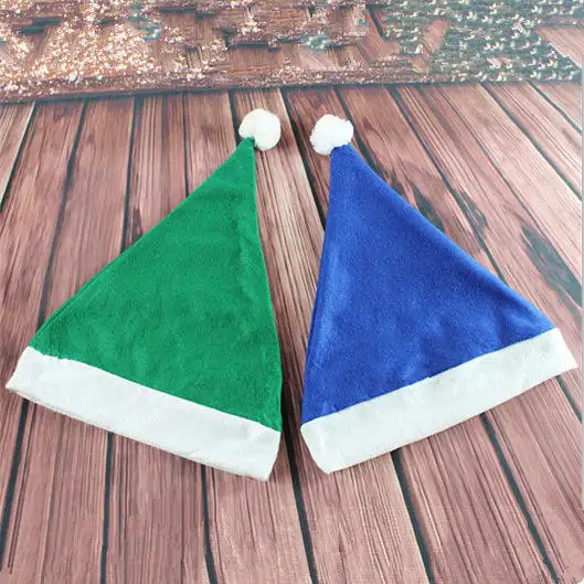 Christmas decorations adult Christmas hat Christmas dress blue green non-woven general hat color hat