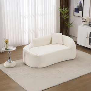 Divan incurvé emballé en rouleau, canapé deux places incurvé en tissu éponge, compression sous vide à faible coût pour mobilier hôtelier - Product Image 1
