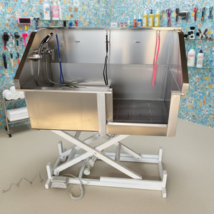 Bañera para Mascotas de Acero Inoxidable Elevada y Ergonómica, Diseño Plegable y Portátil a Prueba de Agua para Perros y Gatos, Reduce la Tensión en la Espalda - Product Image 2