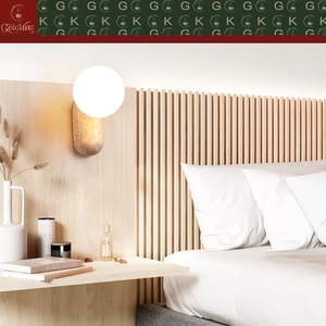 Lámpara de Pared GOLDKING para Dormitorio, Base Ovalada de Travertino Beige Natural, Globo de Vidrio Esmerilado, Diseño Personalizado OEM ODM, Directo de Fábrica - Product Image 6