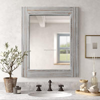 Uonlytech - Support De Miroir Pleine Longueur En Bois Pour Sol - Base Stable, Design Minimaliste - Noir, 25 X 8 X 7 Cm