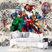 Papier peint photo personnalisé Avenger Nion Hulk Spiderman 3D Stere Mural