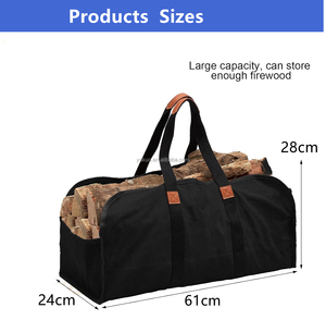 Tote porta legna da ardere di grande capacità, portabagagli in tela cerata impermeabile con manico, Tote Bag per caminetto - Product Image 2