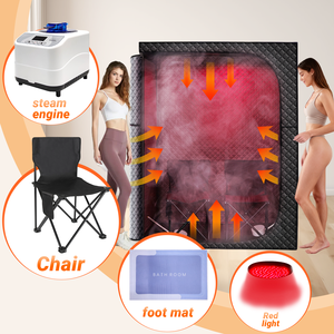 ZT Folding 2 Person Infrared <b>Sauna</b> <b>Room</b> Indoor Relax Steam Portable <b>Sauna</b> Box for Home Full Body Black Foldable Design - Product Image 6