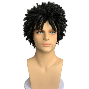 Trenzas de <span class=keywords><strong>Pelo</strong></span> Sintético al Por Mayor, Peluca Masculina para Uso Diario y Fiestas, Negro, Marrón, Natural, Liso, <span class=keywords><strong>Corto</strong></span>, Resistente al Calor - Product Image 1