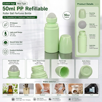 Offre Spéciale – Flacon Roll-on Vide en Plastique PP 50 ml Blanc, Vert, Bleu pour Crème Contour des Yeux, Anti-transpirant, Déodorant, Huile Essentielle, Parfum