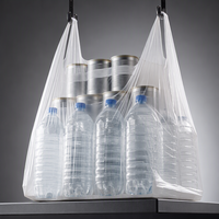 Sacs en plastique jetables transparents pour la livraison de repas en gros avec poignée découpée pour restaurants et cafés