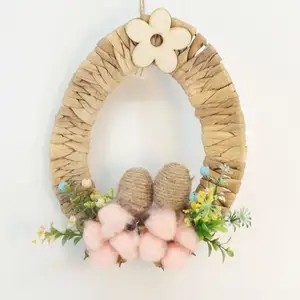 Wall Art Decorations Hand Woven Water Gourd Grass Spring Decorations Wall Hanging Wreaths