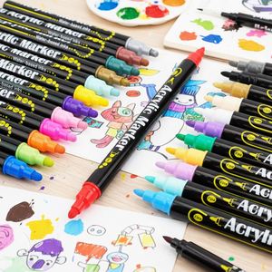 Dual Tip Water-Based Double Side Nib Acrylic <b>Paint</b> Marker Pen Set - Product Image 5