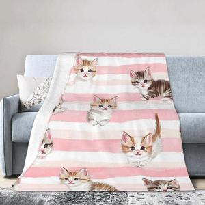 Manta de Franela con Diseño de Collage de Gatos, Manta para Siesta, Lavable a Máquina, Resistente a la Decoloración, para el Hogar y la Oficina, Impresión Personalizada - Product Image 6