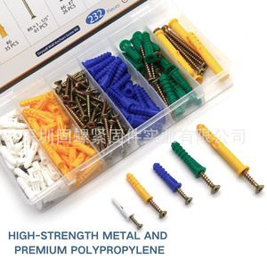 Drywall Anchors Screw Kit 232Pcs Nylon Expansion Screws With Self Tapping Screws For Wall Mounting - Product Image 3
