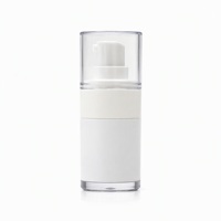 Botol Serum Kosmetik PETG Tahan Lama, Botol Pompa Lotion Bentuk Silinder, Tutup Pelindung Warna Kustom, Logo Dapat Disesuaikan