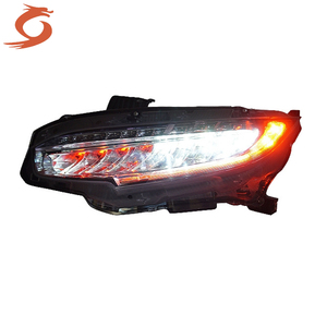ชุดไฟหน้า LED สำหรับ Honda <span class=keywords><strong>Civic</strong></span> รุ่นที่สิบ  แบบดัดแปลง ไฟเดย์ไลท์ LED เต็มรูปแบบ พร้อมไฟตาปีศาจสีแดง - Product Image 2