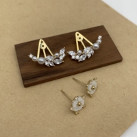 Boucles d'oreilles stylées à motif géométrique en coquillage plaqué or pour dames Bijoux personnalisés à la mode pour cadeaux