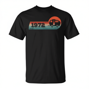 Camiseta Camping RV Camper Vintage 1972 Birthday Caravan Trailer - Product Image 2