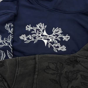 Sweat à capuche pour homme, coupe ample, à manches longues, avec broderie florale 3D de luxe, épaules tombantes, 450 g/m², noir délavé à l'acide - Product Image 5